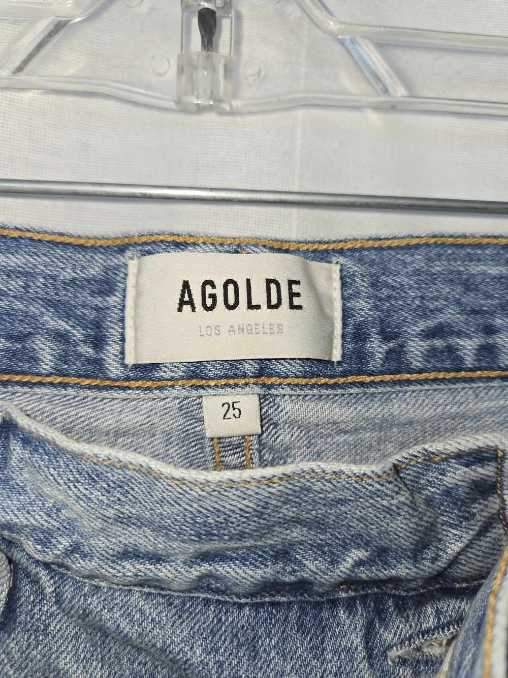 AGOLDE Criss Cross High Rise Straight Leg Jeans - Suburbia Wash EUC Size 25 - Picture 5 of 7
